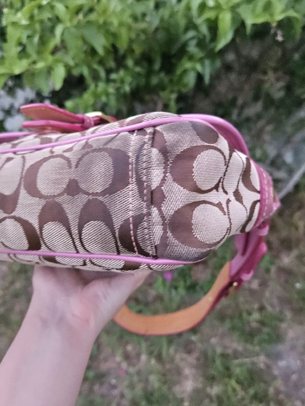 Vintage Coach 1482 Pink Signature Soho Buckle Shoulder Bag Hangtag Y2K - Picture 9 of 15